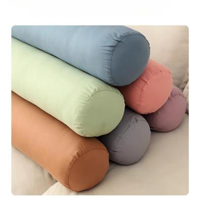 Soild Color Cotton Cylindrical Cushion Bed Waist Cushion Long Comfortable Pillow Neck Bolster Pillow Roll Headrest Removable