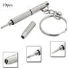 10pcs Mini Hand Glasses Screwdrivers 3-in-1 Spectacle Repair Kits Multifunction Sunglass Watch Glasses Screwdriver Set with Keychain