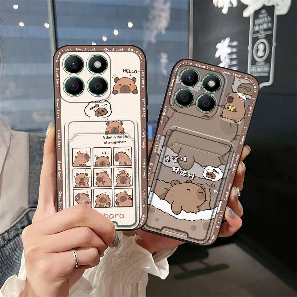Silicone Protective Phone Case For Honor X8b 4G Full Wrap Anti-knock Cartoon Cute Soft Case Card Sleeve Dirt-resistant