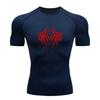 Men's Compression Fitness Sports T-shirt Red Blood Dripping Thorn Cross Print Quick Dry Breathable Workout Gym Training Active Tee for Running Athleti