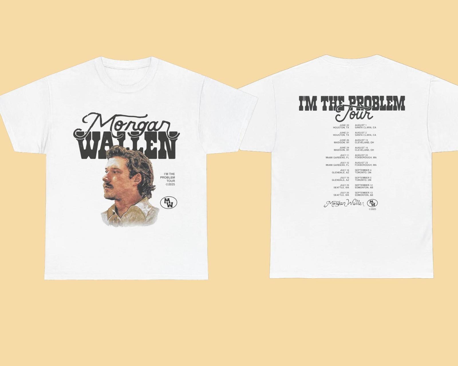 Morgan Wallen Merch Signature White Tour Tee Shirt S-5XL S