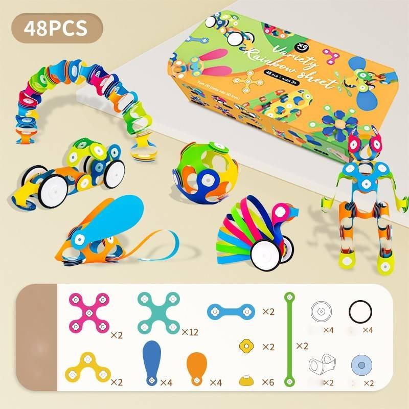 Rainbow Magnetic 3d Building Blocks Set For Kids Educational Toy Girls Boys