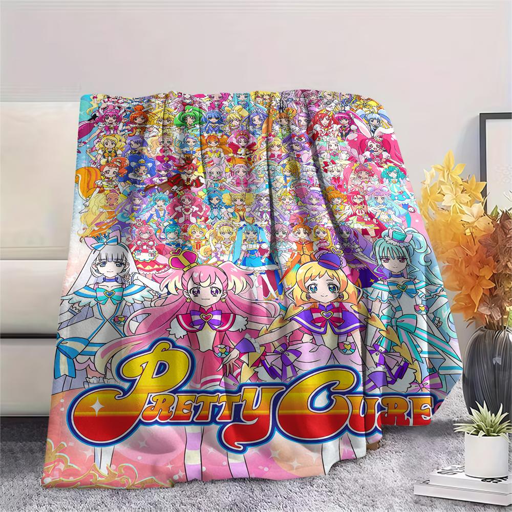 1PC Pretty Cure Print Flannel Blanket, High quality Comfortable for All Seasons, Home Decor, Warmth and Comfort, Perfect for Christmas Gifts121