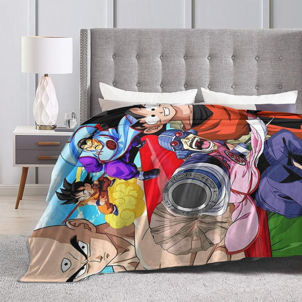 DBZ Goku Odyssey Fleece Throw Blankets Cartoon Blankets for Sofa Outdoor Lightweight Quilt,