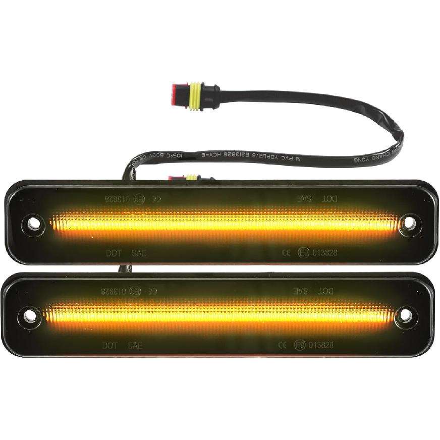 

LED Side Marker Light 25952319 Front Turn Signal Lights Fender Sidemarker Lamps for Hummer H2 2003-2009 Black Lens Amber LED Light 1 Pair