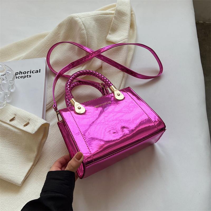 

Trendy Small Crossbody Bag For Women Stylish Simple Square Handbag In Black Gold Silver Green Orange And Magenta Colors маджента