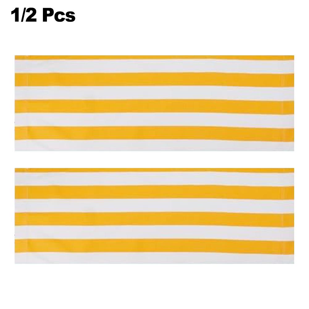 Telo di Ricambio per Sdraio da Spiaggia Tessuto in Poliestere 120x45cm Giallo e Bianco Estivo Per Sdraio da Sole Esterno