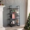 Bookshelf 4 Shelves Grey 80 x 30 x 140 cm Solid Pine Wood