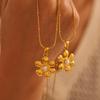 Qiong Yao Sunflower Pearl Pendant Necklace, Gold-Plated Stainless Steel for Women