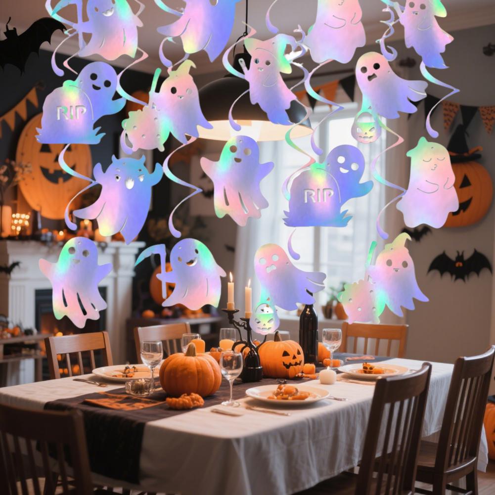 Spooky Hanging Swirls for Events Halloween Hanging Swirl Decorations Ghost Hanging Swirls Set for Halloween Party for Haunted