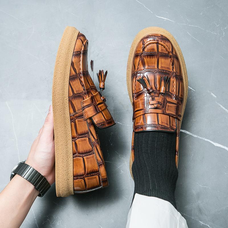 Casual Leather Men's Formal Lofers Slip on Moccasins Handmade British Style Male Driving Shoes Leisure Walk Man Dress Footwear