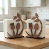 Rustic Wooden Leaf Napkin Holder Hollow Out Tissue Storage Holder Paper Towel Rack  Party Use