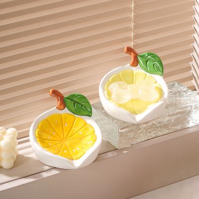 Creative Lemon Soap Box Draining Soap Storage Rack No Water Accumulation In Bathroom New Ceramic Soap Dish Bathroom Accessories