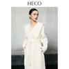 HECO Women's Embroidered Double-faced Wool Long Winter Coat