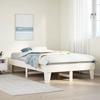 VidaXL Bed Frames Without Mattress White 120x200 Cm Solid Pine Wood, Bedroom Furniture, Slatted Base, Wooden Bed, 855359