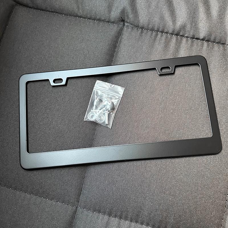 Universal Alloy License Plate Frame Black Carbon Bracket American Auto Accessory Fiber Number Plate TAG Cover for Front Rear