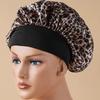 Faux Silk Satin Stretch Sleep & Shower Cap - Narrow Brim Round Cap for Hair Care