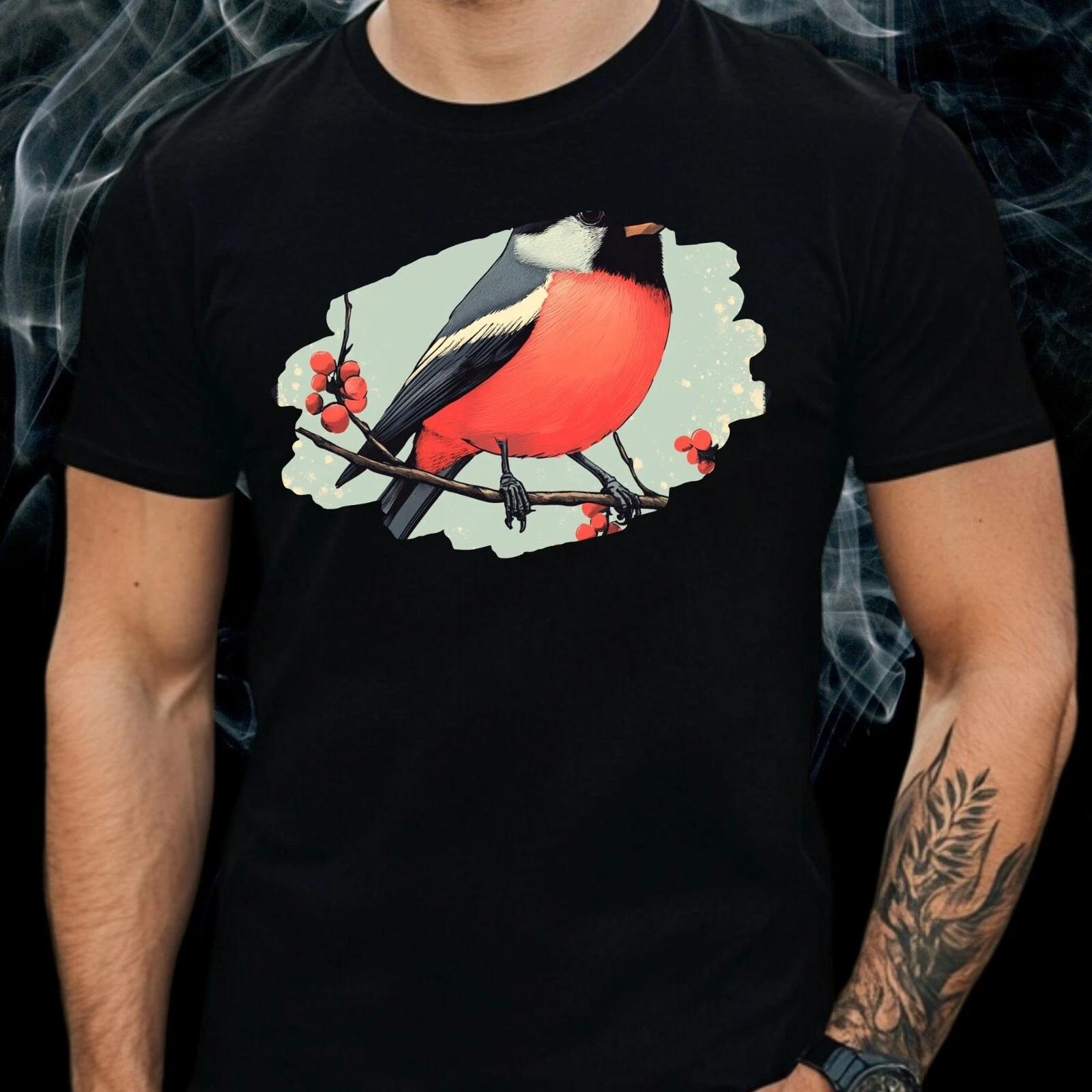 T-Shirt Herren Gimpel Vogel Motiv Baumwolle Größe S bis 5XL XXXL