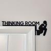 1Pc Modern Metal Toilet Door Sign - Thinking Room Wall Mount Sculpture, Home Decor Artwork, Decorative Door Frame Pendant