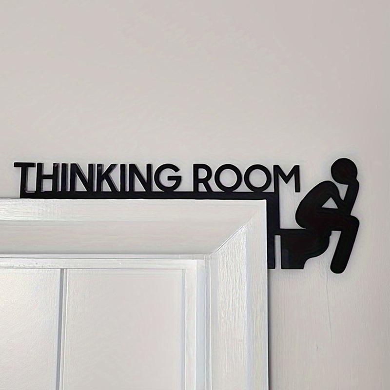 1Pc Modern Metal Toilet Door Sign - Thinking Room Wall Mount Sculpture, Home Decor Artwork, Decorative Door Frame Pendant