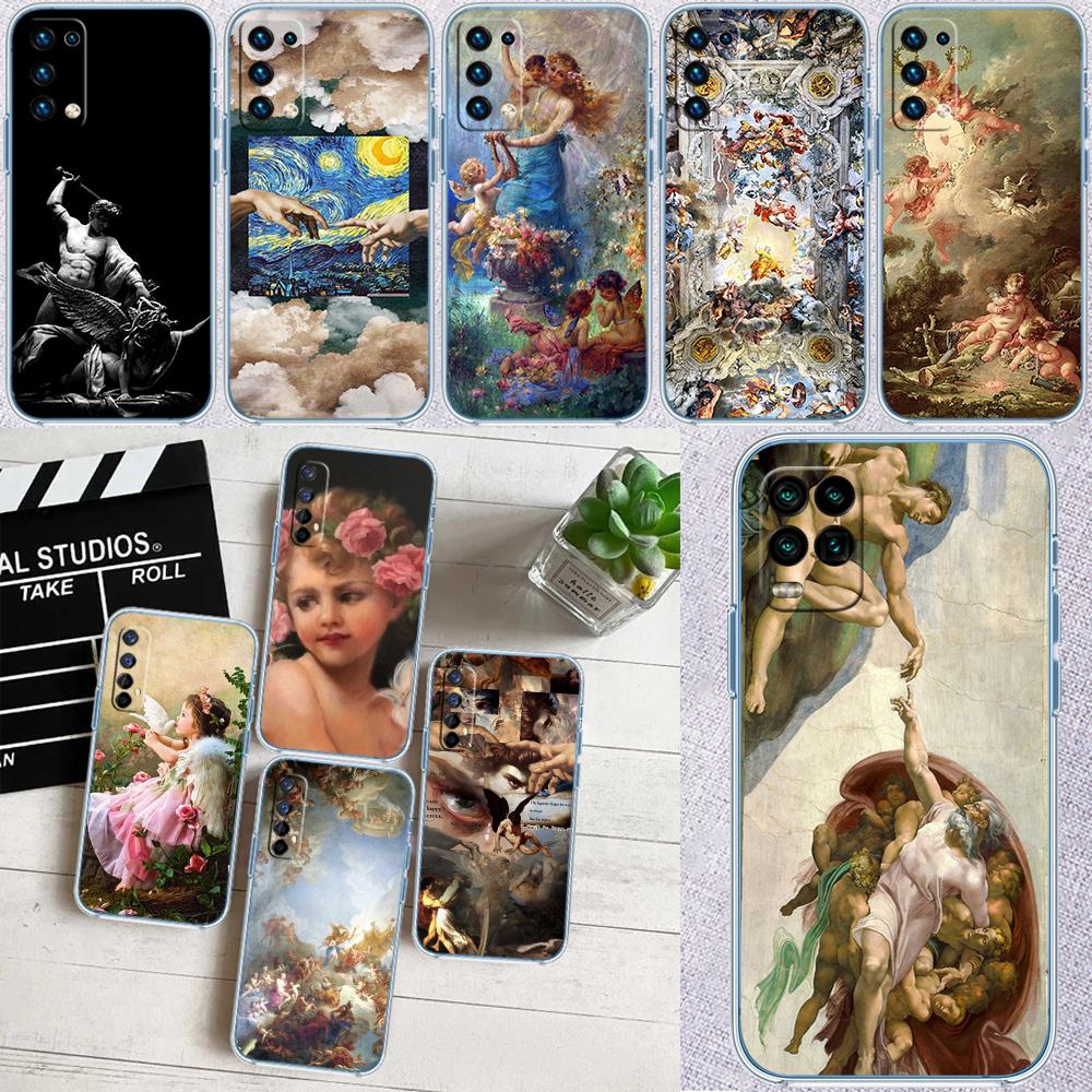 IK31 Fresco Adam Sculpture Angel Case for LG K22 K30 K40 K40S K41 K42 K50 K50S K51 K51S K52 K61 K62 K71 K92 Q60 Q61 V40 V50 V60