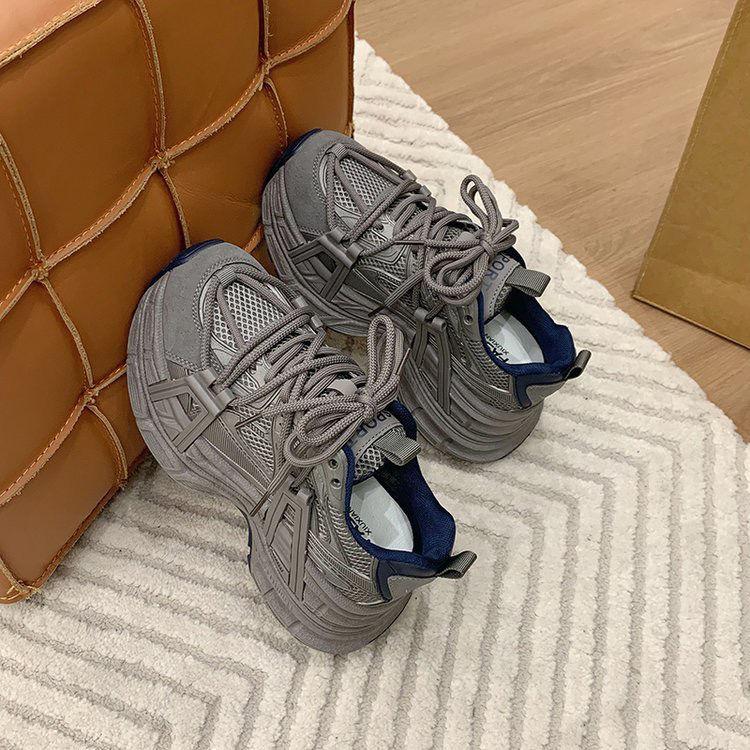 Plateau Dad Shoes Damen Winter Neu Retro Farbkombination Vielseitig Höhenverstellend Kleine Lässige Sportschuhe