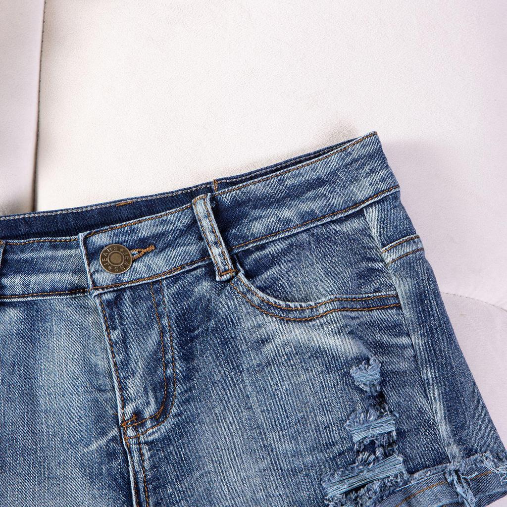 High-Waisted Plus Size European & American Sexy Denim Casual Shorts for Women