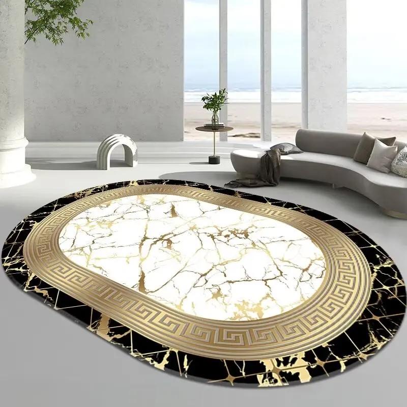 Irregular Gold Carpets for Living Room Home Decoration Bedroom Carpets Non-slip Large Size Luxury Rug Washable Soft Floor Mat