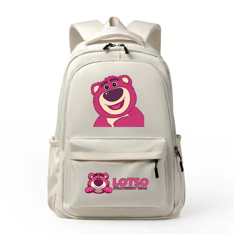 Cute Strawberry Bear Trend Backpack Men'S And Women'S Leisure Campus Student School Bag