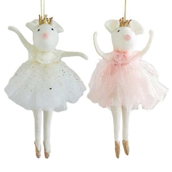 Ballettmaus Puppe Weihnachtsschmuck Plüsch Balletttänzerin Hängeanhänger für Weihnachtsbaum Weihnachtsfeier Dekor