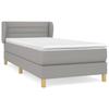 Box Spring Bed with Mattress Light Grey 80 X 200 Cm Fabric