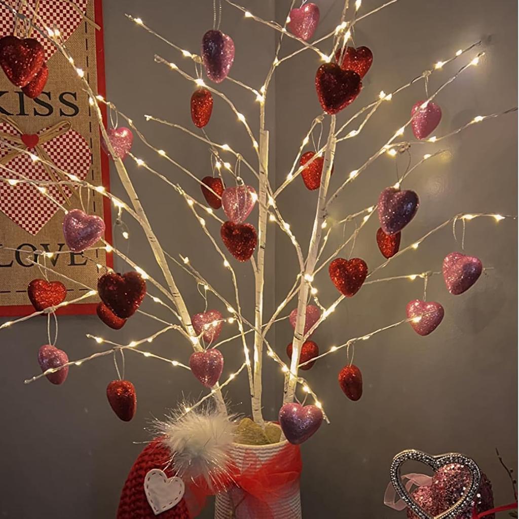 Lighted White Birch Branches with Timer 33IN 180 LED Twig Birch Branches for Vase Chriatmas Decor Artificial Birch Tree Branch Holiday Parent (Birch