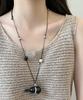 Elegant Retro Waxed Cord Wood & Pearl Necklace for Women - Versatile Fashion Jewelry