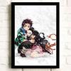 Japanese Popular Anime Demon Slayer Family Wall Art Decoration Poster Children's Room Decoration Wall Sticker Canvas Material