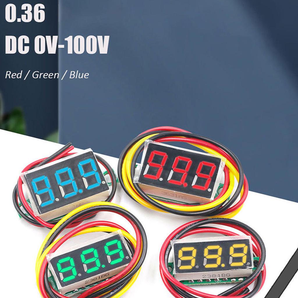 Miniature 0.36 Inch Voltage Gauge Easy To Read Screen Digital Voltmeter for Automotive & Motorcycle Circuit Testing