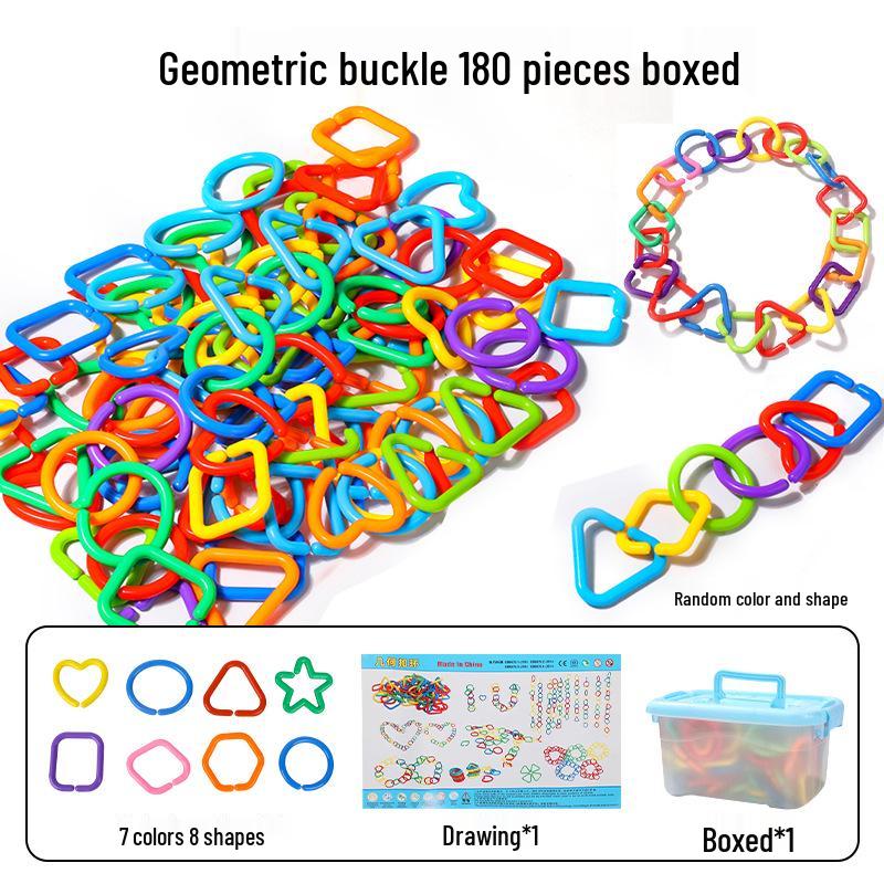 Geometric Ring Buckle Chain Building Block Necklace Toy for Kids - Educational and Developmental