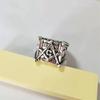 Vintage Masonic Ring Geometric Sun Moon Men's Ring