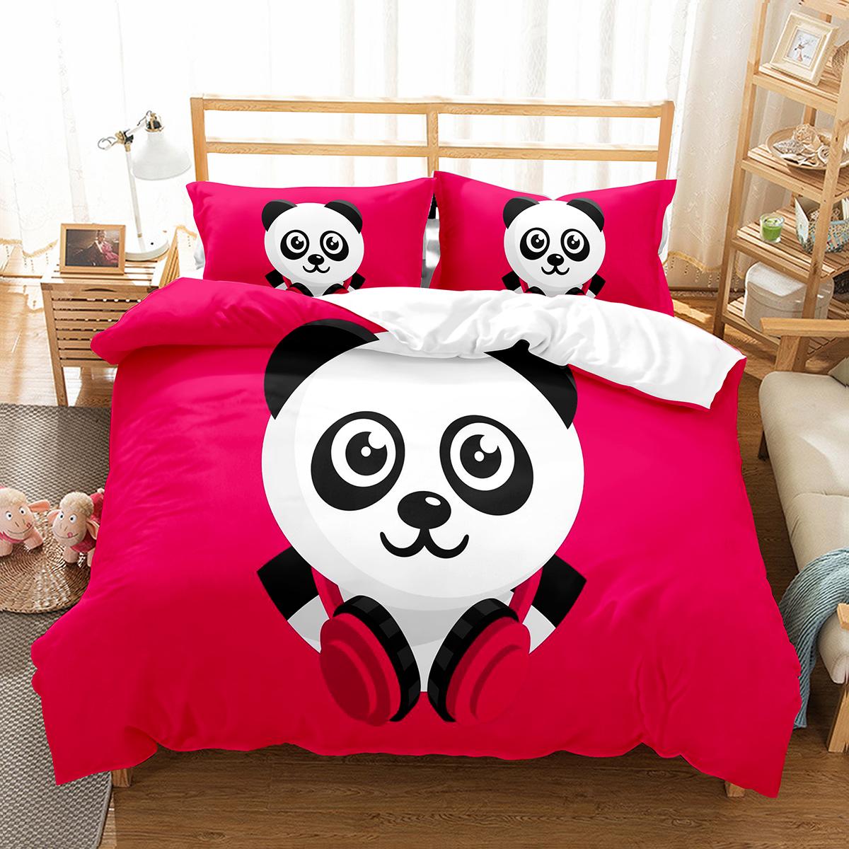

Comforter Cartoon Panda Cute Pattern King Queen Full Size For Kids Boys Girls Polyester Comforter With Comforter (quilt)-EU Single(135*200cm)3pcs