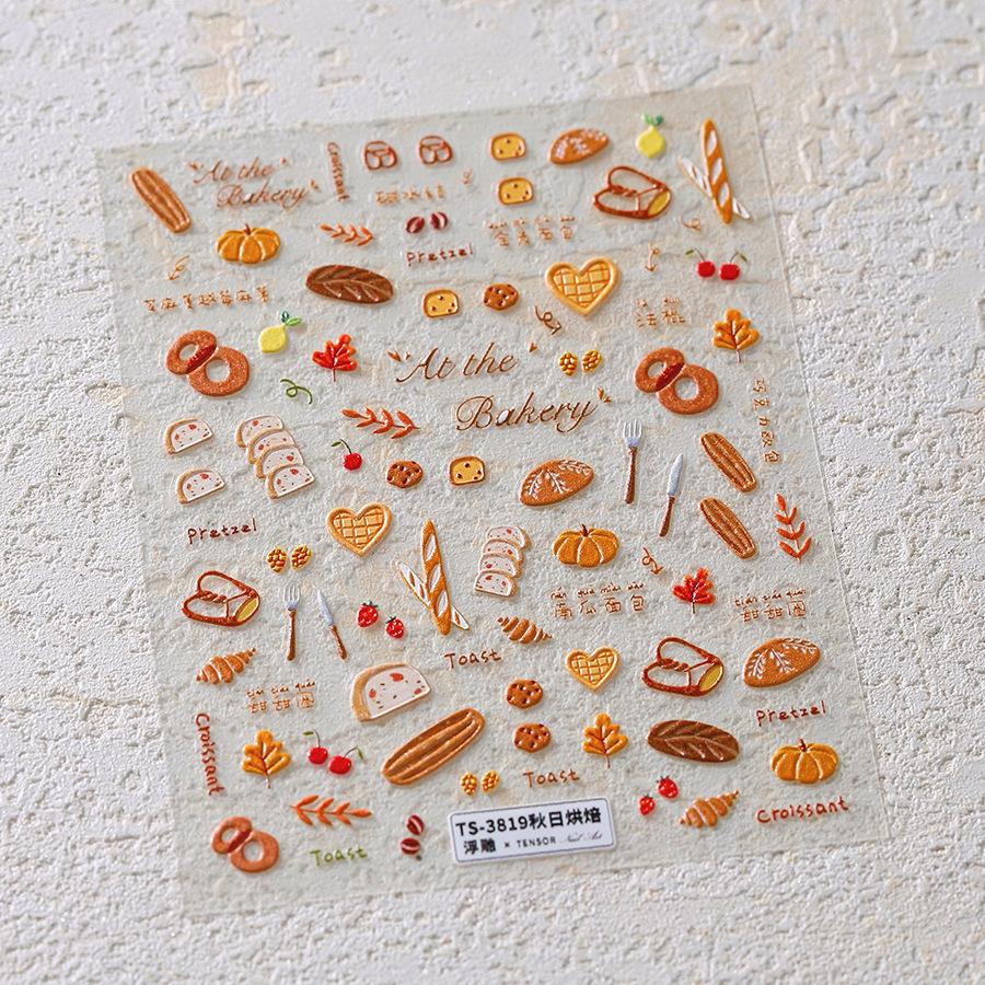 Fruit Strawberry Apple Cherry Colorful Candy Cute Rabbit Paw Popsicle Jelly 5D Nail Art Sticker Self Adhesive Manicure Decal DIY