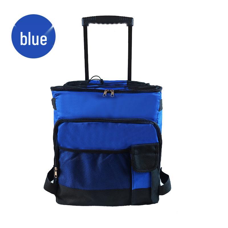 Foldable Large-Capacity Insulated Trolley Bag for Outdoor Travel and Picnics