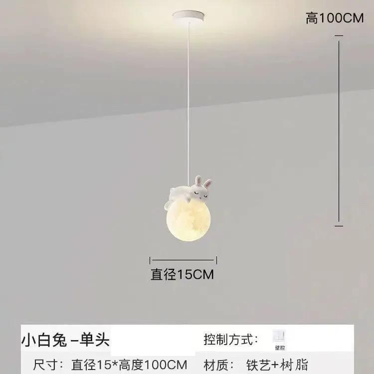 Nordic Minimalist Little Bear LED Pendant Lights Bedroom Bedside Children's Room Chandelier Home Decoration Hanging Lamp Fixture