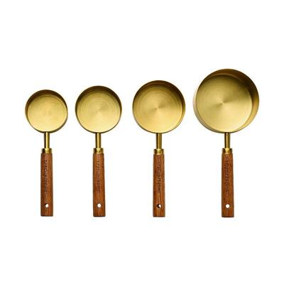 ZISIZ Acacia Wood Measuring Spoon & Cup Set