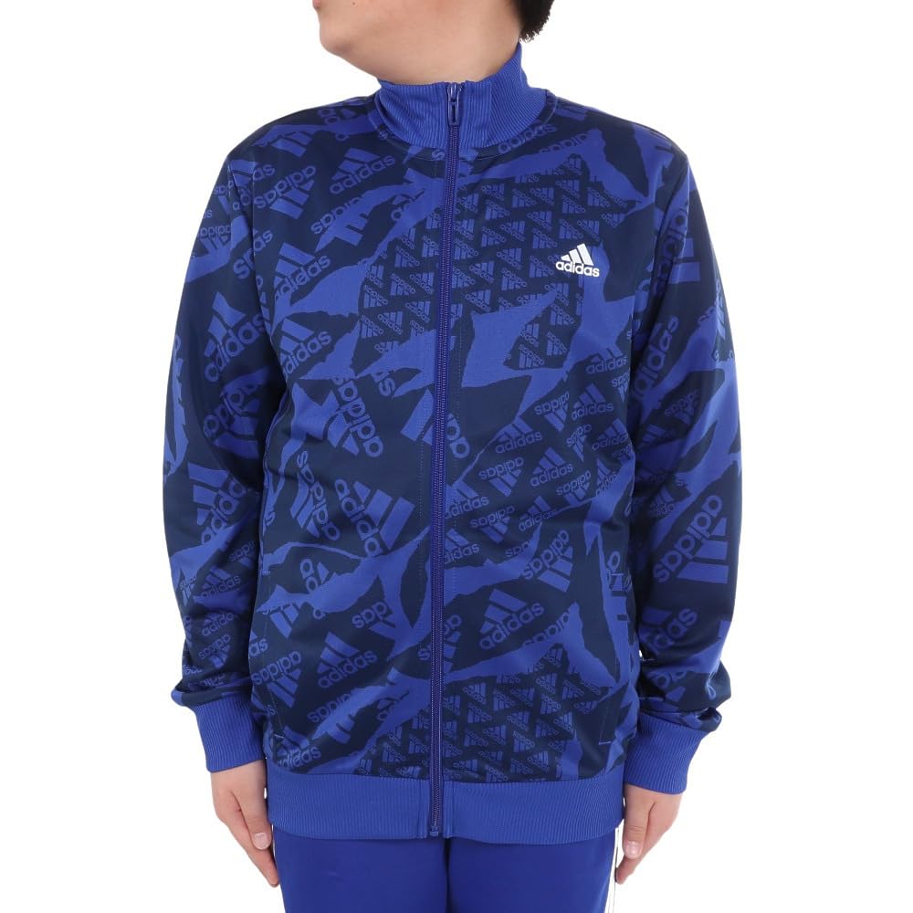 adidas Junior Tracksuit Set and Essentials Print Tracksuit [Adidas] (Top Bottom) All-Over KOS14-IS2557 (Blue/Size 130/Jr)
