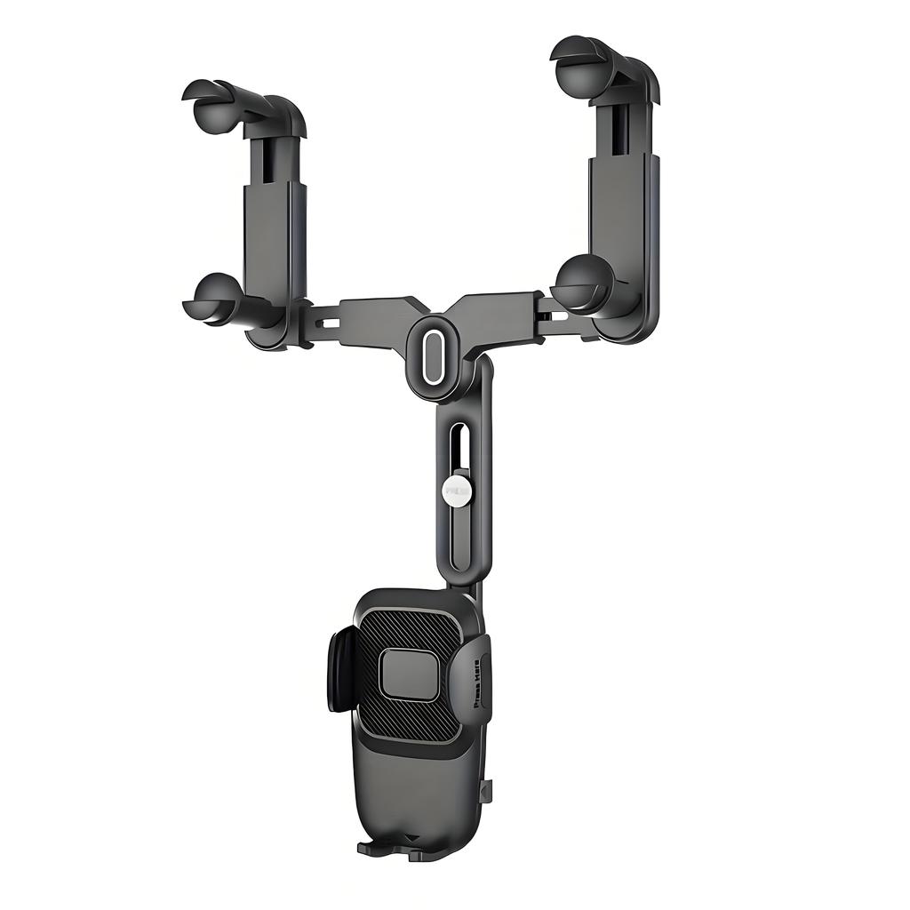 Car Rearview Mirror Phone Holder 360° Retractable Cell Phone Holder Clip Phone GPS Support Phone Mount Stand Auto Accessories