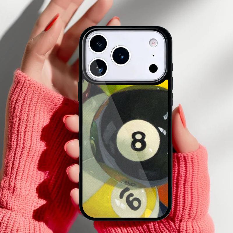 

Billiards Snooker 8 Ball soft Phone Case for iPhone 17 16 15 14 13 Pro Max Back Cover for 12 11 Pro Coque iPhone 15 Pro