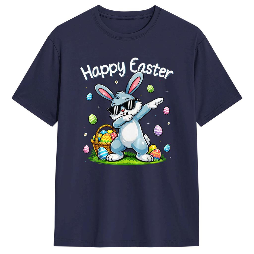 Funny Dabbing Bunny Easter Happy Easter T Shirt Summer Harajuku T Shirts Unisex Cotton O Neck XL XL XL Clothing YK Basic Tops