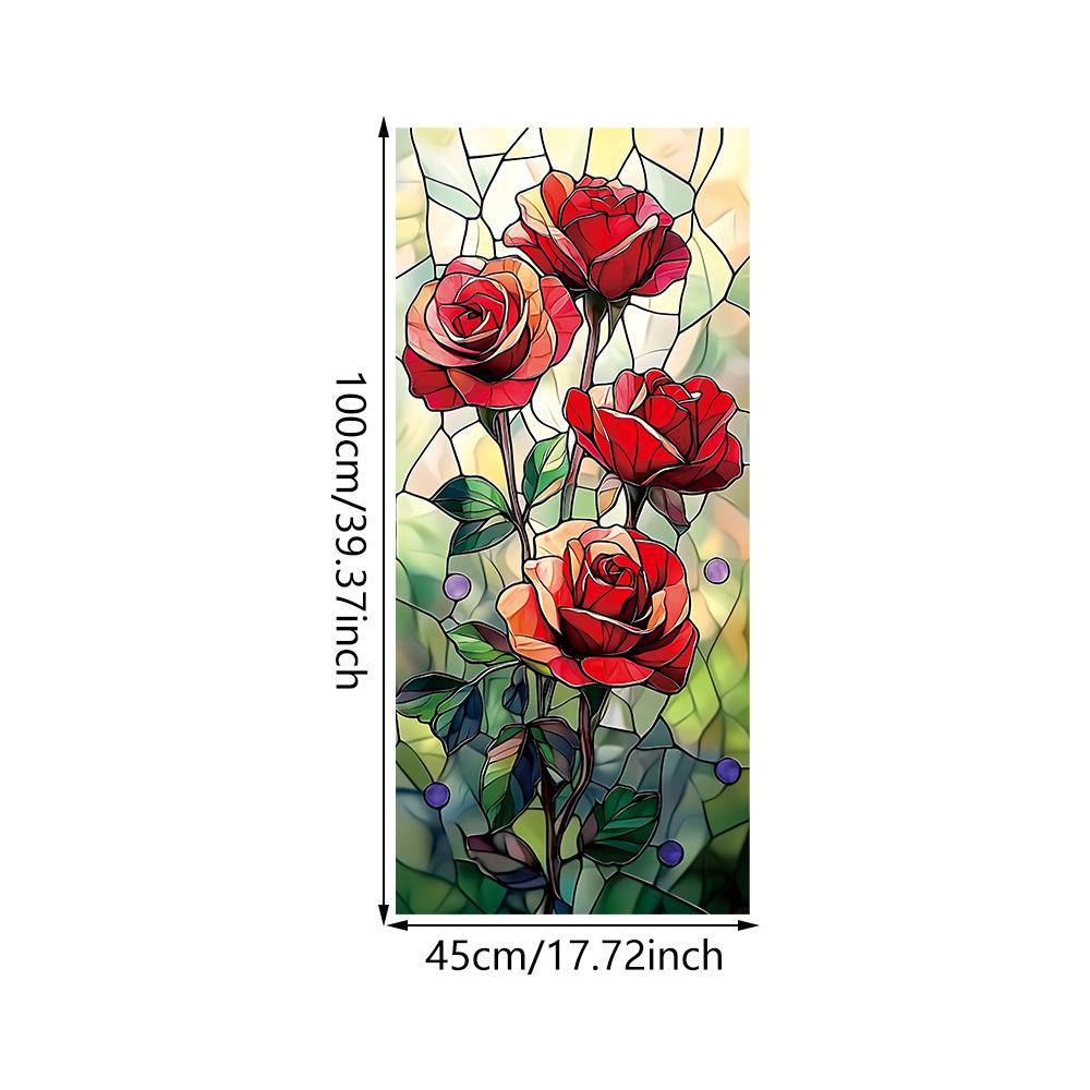 Novel and colorful Retro Frosted Color Electrostatic glass Stickers Anti-peep Sunscreen glass Stickers Window grille Decoration