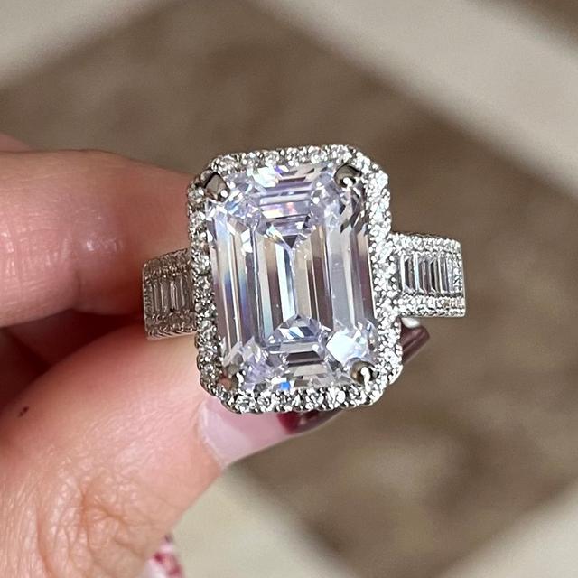 

Нежные роскошные обручальные кольца для женщин, модные серебряные кольца с металлической инкрустацией, квадратные обручальные кольца с кубическим цирконием, ювелирные изделия 10 серебряный