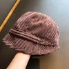 Fisherman Hat Women's Irregular Brim Basin Hat Japanese Style Small Corduroy Ear Protection Warm Hat Autumn and Winter Fashion