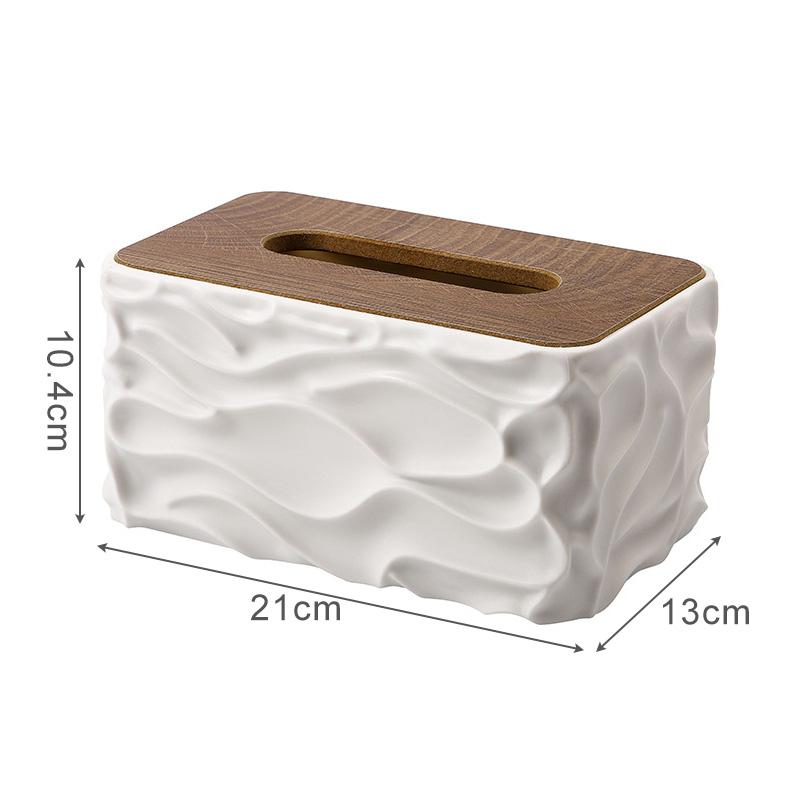 Schreibtisch-Taschentuchbox Wellenmuster Kreative Taschentuchbox Einfacher nordischer Stil Servietten-Aufbewahrungsbox Wohnzimmer-Taschentuchbox
